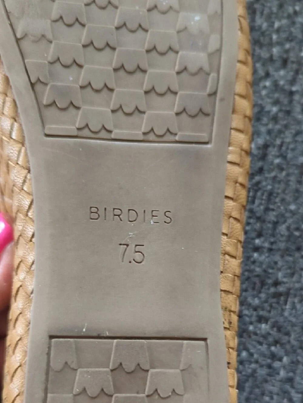 Birdies Tan Woven Pointed-Toe Flats with Bow - Picture 5 of 8